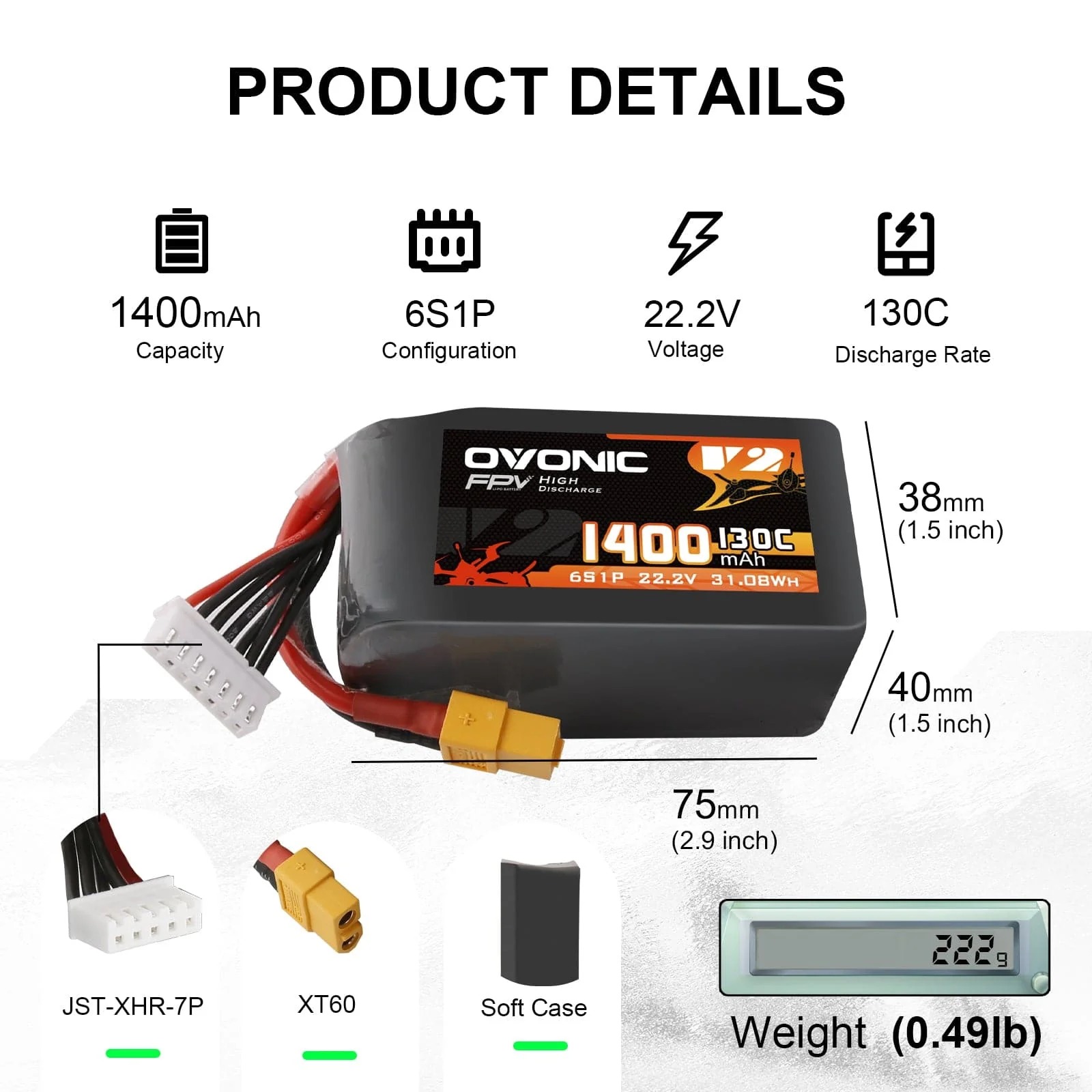 오보닉 6S 리포 배터리 22.2V 1400mAh 13 - Drone Battery 6S 리뷰 및 가격